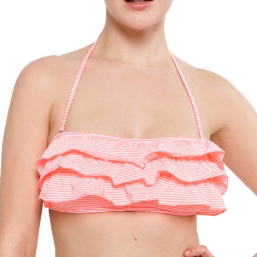 Arizona Striped Bandeau Bikini Swimsuit Top Junior